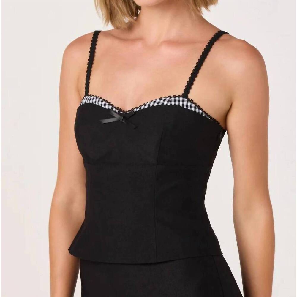 NEW ASTR amalie sweetheart bustier top in black